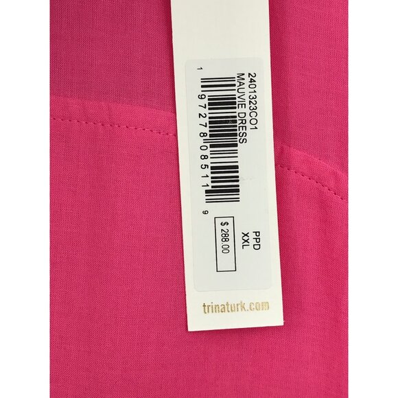 Trina Turk Mauvie Swing Trapeze Dress Sleeveless Lightweight Cotton Pink XXL NEW - Picture 6 of 10